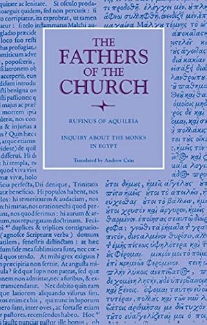 Immagine del venditore per Inquiry about the Monks in Egypt (Fathers of the Church Patristic Series) by Rufinus Of Aquileia [Hardcover ] venduto da booksXpress