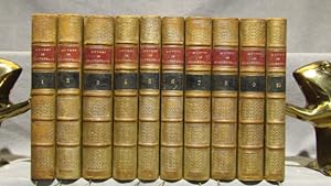 Oeuvres Complete de Shakespeare. 10 vols 1882 fine binding calf gilt extra backed marbled boards.