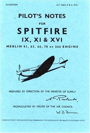 Bild des Verkufers fr pilot's notes for Spitfire IX, XI, & XVI by Air Ministry [Paperback ] zum Verkauf von booksXpress