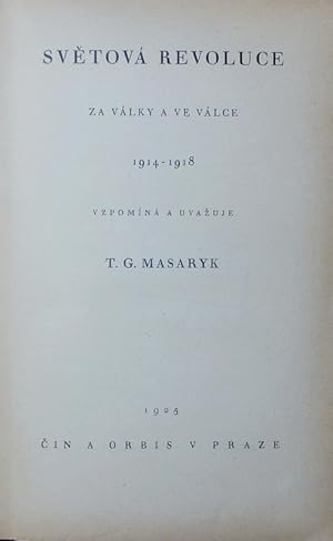 Seller image for Svetov revoluce. for sale by Antiquariat Bookfarm