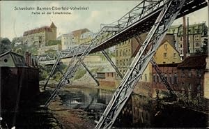 Ansichtskarte / Postkarte Schwebebahn Barmen Elberfeld Vohwinkel, Partie an der Loherbrücke