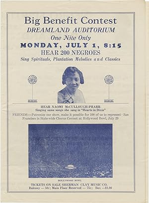 Original flyer for a benefit performance contest by the Oakland Community Chorus and the San Fran...