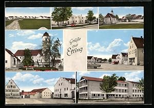 Ansichtskarte Etting, Kirche, Marktplatz, Schule