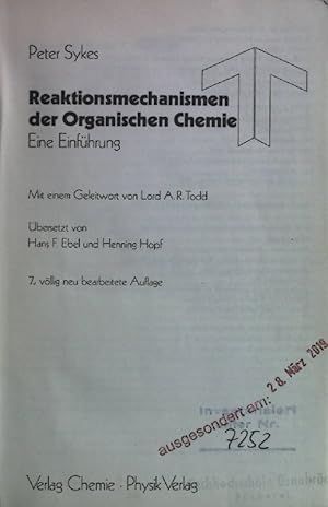 Reaktionsmechanismen der organischen Chemie : e. Einf. Taschentext ; 20