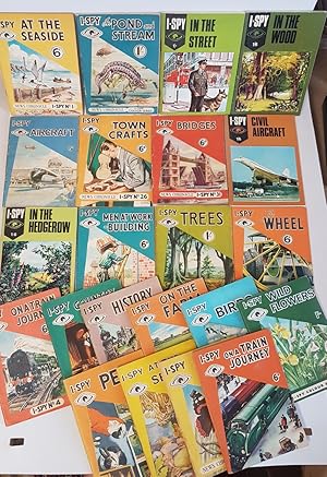 Seller image for I-Spy - At the Seaside, In Pond and Stream, In the Street, In the Wood, Aircraft, Town Crafts, Bridges, Civil Aircraft, In the Hedgerow, Men at Work - Building, Trees, The Wheel, Birds, On the Farm, History, On a Train Journey, At the Seaside, Pets, Butterflies and Moths, On a Train Journey, Wild Flowers, Country Crafts - 22 Books for sale by CURIO