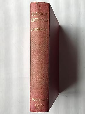 Seller image for Lempriere's Classical Dictionary of Proper Names Mentioned in Ancient Authors for sale by Beach Hut Books