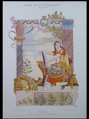 EUGENE GRASSET, L'HISTOIRE - 1900 - PLANCHE ART NOUVEAU