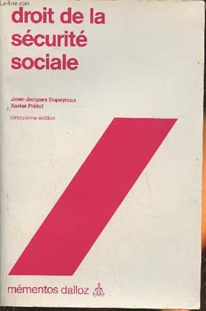 Imagen del vendedor de Droit de la scurit sociale a la venta por Le-Livre