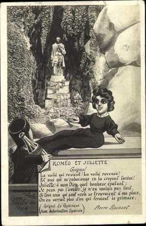 Image du vendeur pour Künstler Ansichtskarte / Postkarte Puppe Guignol, Romeo et Juliette mis en vente par akpool GmbH