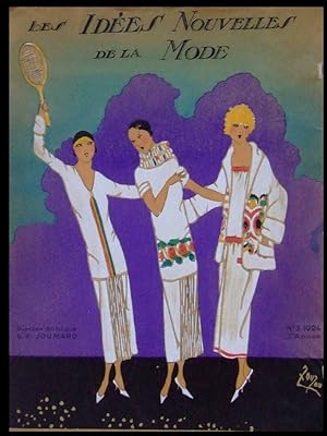 FRENCH ART DECO WOMEN'S FASHION, TENNIS - 1924 POCHOIR PRINT - JOUMARD, LES IDEES NOUVELLES DE LA...