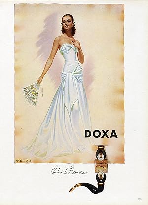 "DOXA" Annonce originale entoilée parue dans PLAISIR DE FRANCE illustrée par Ch. LEMMEL (fin 40)