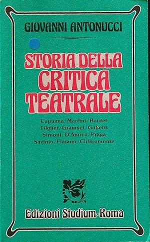 Bild des Verkufers fr Storia della critica teatrale zum Verkauf von Librodifaccia