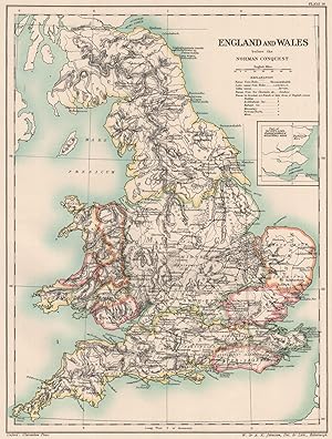 England & Wales before the Norman Conquest; Inset map of Part of Scotland showing position of Nec...