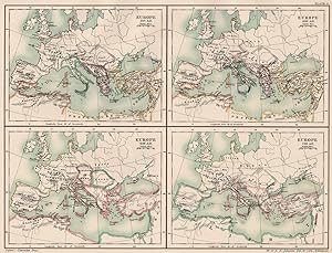 Europe 565 A.D.; Europe 600 A.D.; Europe 650 A.D.; Europe 720 A.D.;