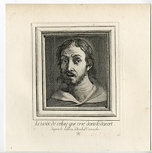 Antique Master Print-JESUS VOICE CRIES IN THE DESERT-Coelemans-Carracci-1767