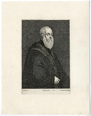 Bild des Verkufers fr Antique Print-BEARDED MAN-PORTRAIT-PL. 103-Vorsterman-Tintoretto-Teniers-1673 zum Verkauf von Pictura Prints, Art & Books