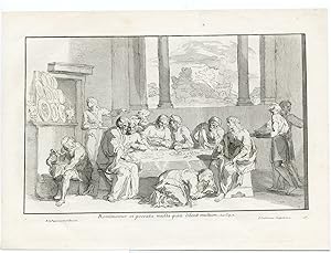 Image du vendeur pour Antique Master Print-JESUS-SIMON THE PHARISEE-MAGDALENE-Coelemans-Lafage-1767 mis en vente par Pictura Prints, Art & Books
