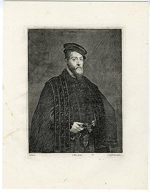 Bild des Verkufers fr Antique Print-BEARDED MAN-PORTRAIT-PL. 86-Vorsterman-Titian-Teniers-1673 zum Verkauf von Pictura Prints, Art & Books