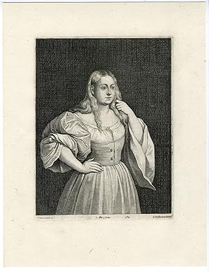 Immagine del venditore per Antique Print-YOUNG WOMAN-PORTRAIT-PL. 184-Vorsterman-Palma-Teniers-1673 venduto da Pictura Prints, Art & Books