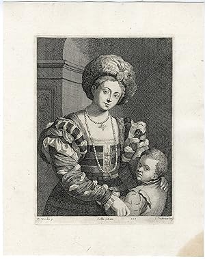 Immagine del venditore per Antique Print-LADY-BOY-PORTRAIT-PL. 224-Vorsterman-Palma-Teniers-1673 venduto da Pictura Prints, Art & Books