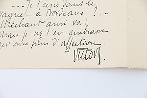 Lettre autographe signée adressée à Emile Mignard évoquant les Immémoriaux : "Pendant mes quinze ...