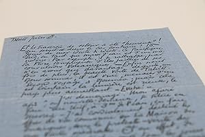 Double lettre autographe adressée à Emile Mignard : "ça me rappelle les Faits Divers d'antan: le ...