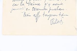 Lettre autographe signée adressée à Emile Mignard : "Je pars dans quelques jours pour Nouméa, cor...