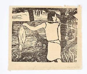 Seller image for Retour de pche aux thons et bonites. Noa Noa. Epreuve unique du bois dessin et grav d'aprs Paul Gauguin par George-Daniel de Monfreid for sale by Librairie Le Feu Follet