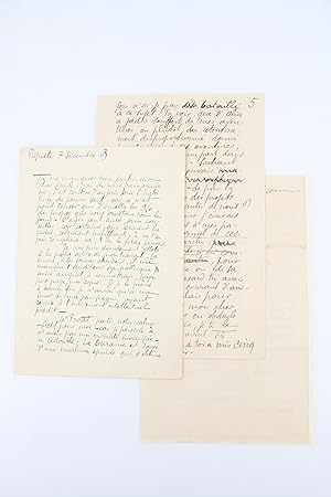 Double lettre autographe signée adressée à Emile Mignard évoquant des gravures de Gauguin : "T'ex...