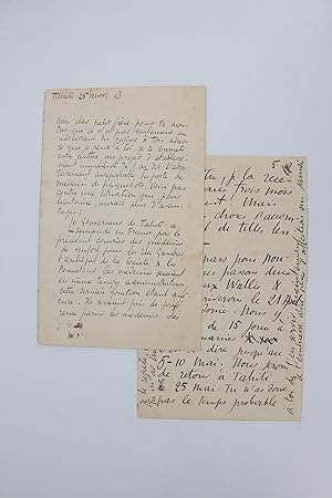 Double lettre autographe adressée à Emile Mignard : "Mon cher petit frère pour te montrer que ce ...