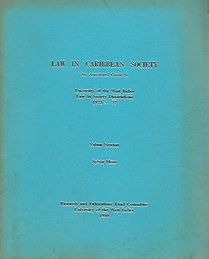 Image du vendeur pour Law in Caribbean Society. An Annotated Guide mis en vente par Black Rock Books