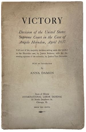 Supreme Court Decision Freeing Black Labor Organizer Angelo Herndon, 1937