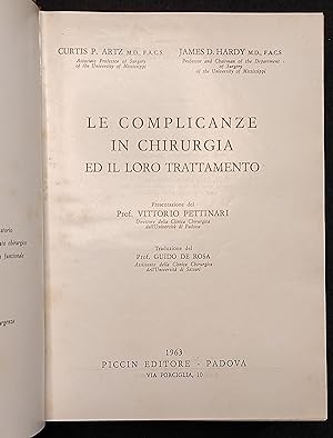 Complicanze In Chirurgia ed il Trattamento - Artz & Hardy - Piccin - 1963