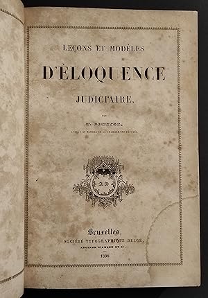 Eloquence Judiciaire - M. Berryer - A. Wahlen, Bruxelles - 1838