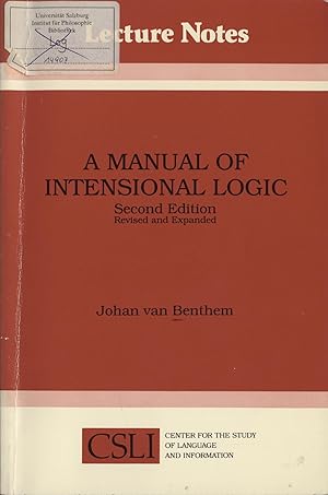 Immagine del venditore per A Manual of Intensional Logic venduto da avelibro OHG