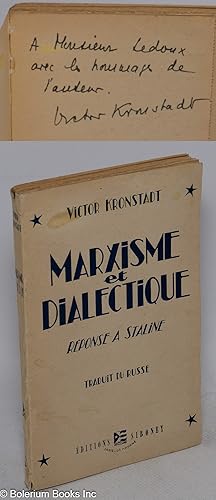 Seller image for Marxisme et dialectique: rponse  Staline for sale by Bolerium Books Inc.