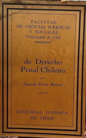 Bild des Verkufers fr Curso de derecho penal chileno. Tomo II. Parte general zum Verkauf von Librera Monte Sarmiento