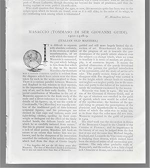 Imagen del vendedor de Italian Old Masters: Masaccio (Tommaso Di Ser Giovanni Guidi) 1402 - 1428-9 a la venta por Legacy Books II