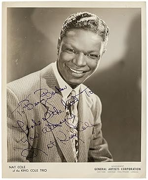 Inscribed Photograph. [Caption title]: Nat Cole of the King Cole Trio