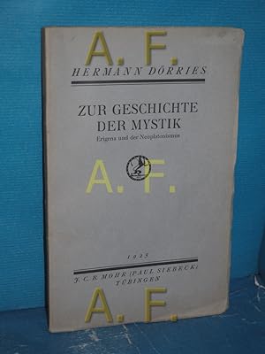 Seller image for Zur Geschichte der Mystik : Erigena und der Neuplatonismus for sale by Antiquarische Fundgrube e.U.