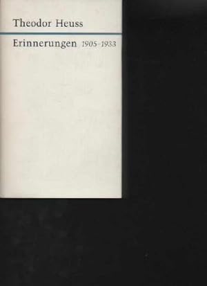 Bild des Verkufers fr Heuss Erinnerungen 1905-1933, Bchergilde, 410 Seiten, Bilder zum Verkauf von Gabis Bcherlager