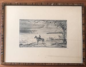 Imagen del vendedor de [Reiter am See], gerahmte Original-Radierung, a la venta por Antiquariat Im Baldreit