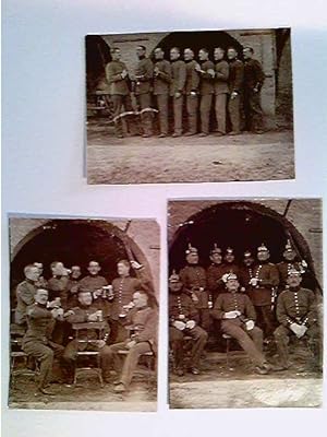 3 Gruppenbilder, Soldaten, Pickenhauben, WW1, WK1, Fotografien, um 1915