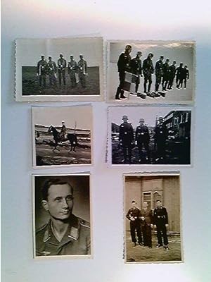 6 Fotografien Soldaten, Uniformen, Piloten, Luftwaffe, Reiter, Fotografien, Konvolut, ca. 1940-45