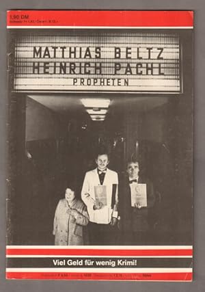 Image du vendeur pour Propheten. Von und mit Matthias Beltz und Heinrich Pachl. Premiere am 20. November 1986 im Theater am Turm. mis en vente par Antiquariat Neue Kritik