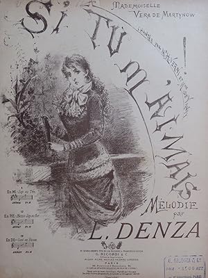 Seller image for DENZA Luigi Si tu m'aimais Chant Piano for sale by partitions-anciennes
