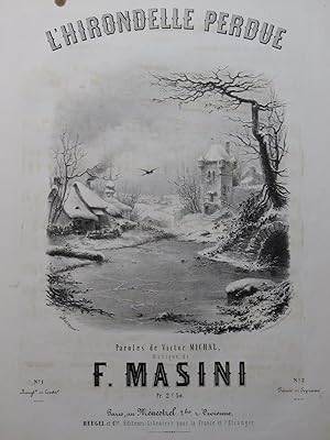 Seller image for MASINI F. L'Hirondelle Perdue Chant Piano ca1850 for sale by partitions-anciennes