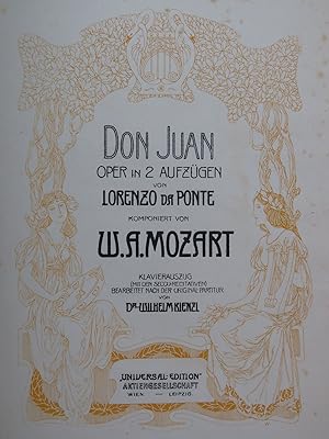 MOZART W. A. Don Juan Opéra Allemand Italien Chant Piano ca1901