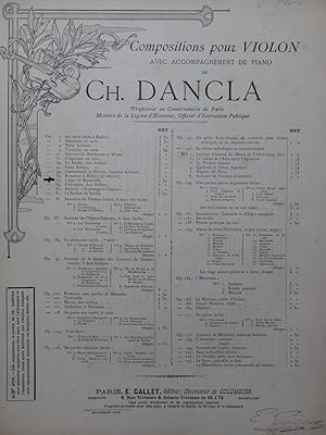 DANCLA Charles Élégie et Barcarolle Piano Violon