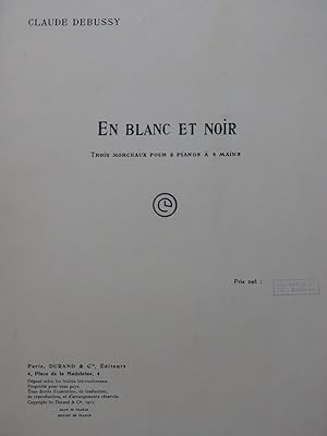DEBUSSY Claude En Blanc et Noir 2 Pianos à 4 mains 1946